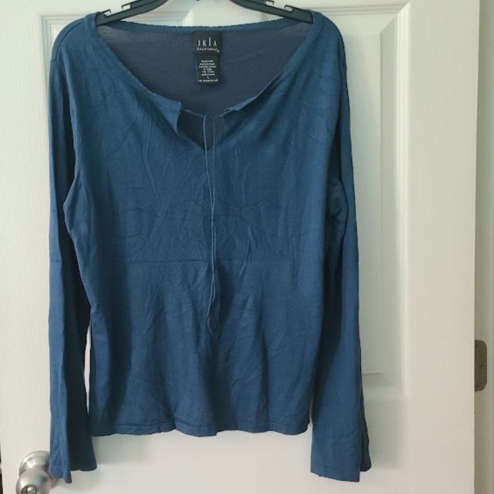 JKLA California Blue Silk Sweater L